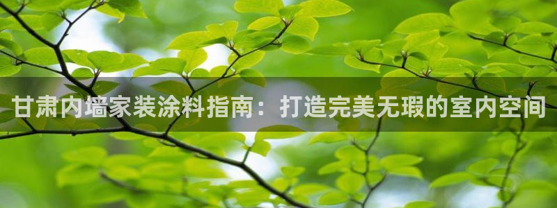 和记pc：甘肃内墙家装涂料指南：打造完美无瑕的室内空间