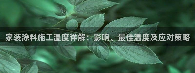 江苏和记数码科技有限公司：家装涂料施工温度详解：影响、最佳温度及应对策略