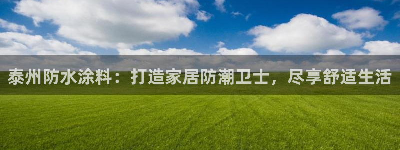 和记平台：泰州防水涂料：打造家居防潮卫士，尽享舒适生活