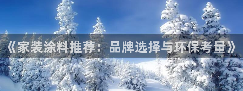 和记paging：《家装涂料推荐：品牌选择与环保考量》